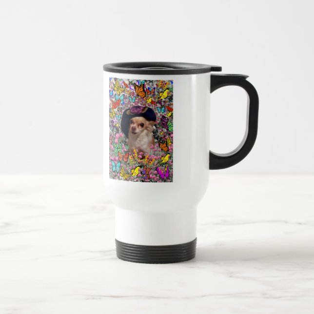 Mug De Voyage Chi de Chi dans les papillons - chiot de chiwawa (Droite)