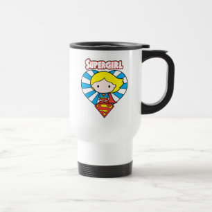 Mug De Voyage Chibi Supergirl Starburst Coeur et logo