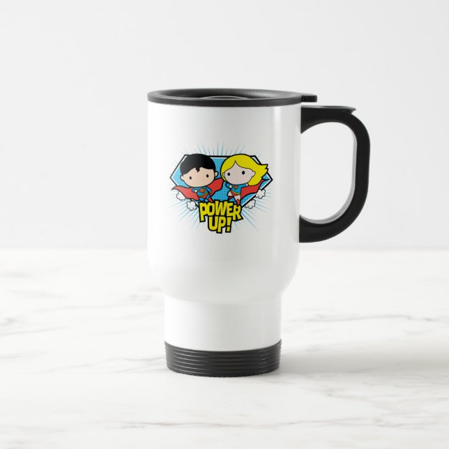 Mug De Voyage Chibi Superman & Chibi Supergirl Power Up! (Droite)