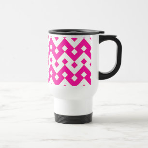Mug De Voyage Chic blanc boug de voyage, Candy rose géométrique