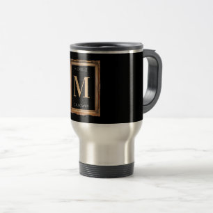 Mug De Voyage Chic Monogramme noir et or