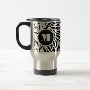 Mug De Voyage Chic Zebra Imprimer Monogramme