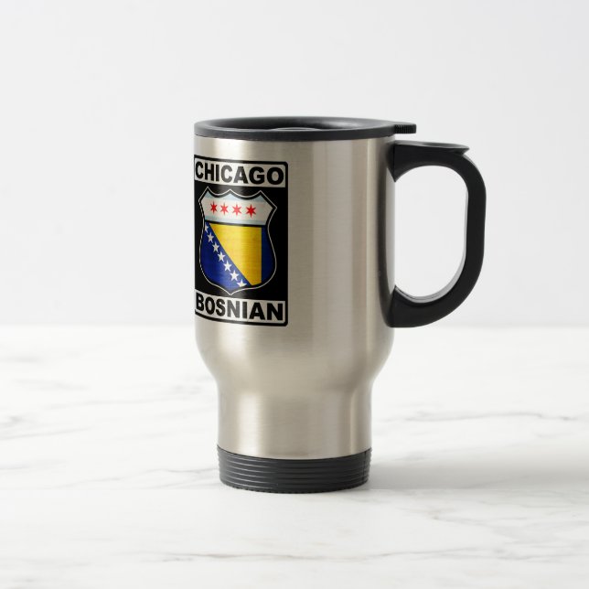 Mug De Voyage Chicago Bosniaque Américain (Droit)