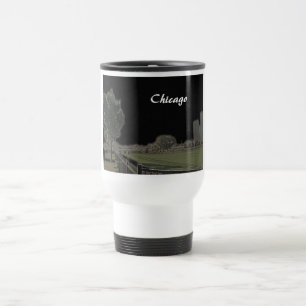 Mug De Voyage Chicago Park met en évidence le ciel noir