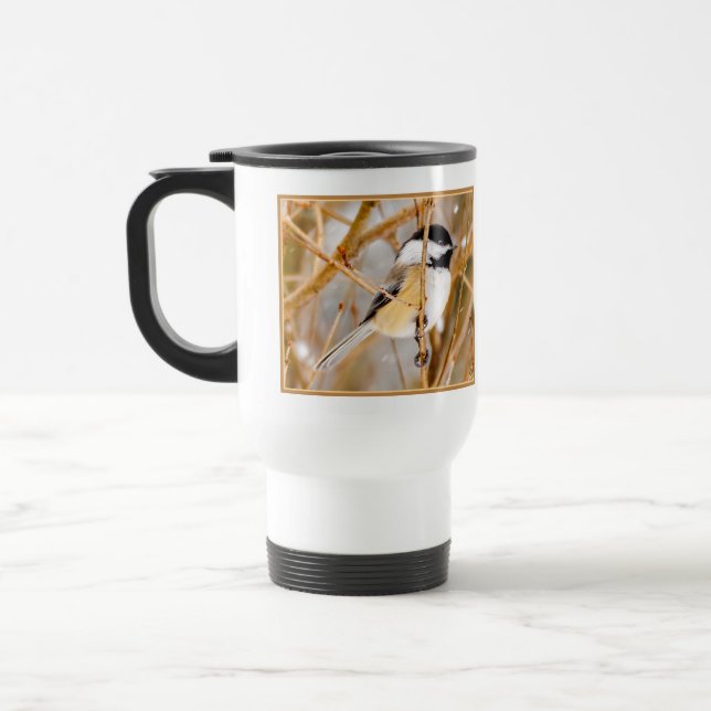 Mug De Voyage Chickadee au plafond noir - Photo originale (Gauche)