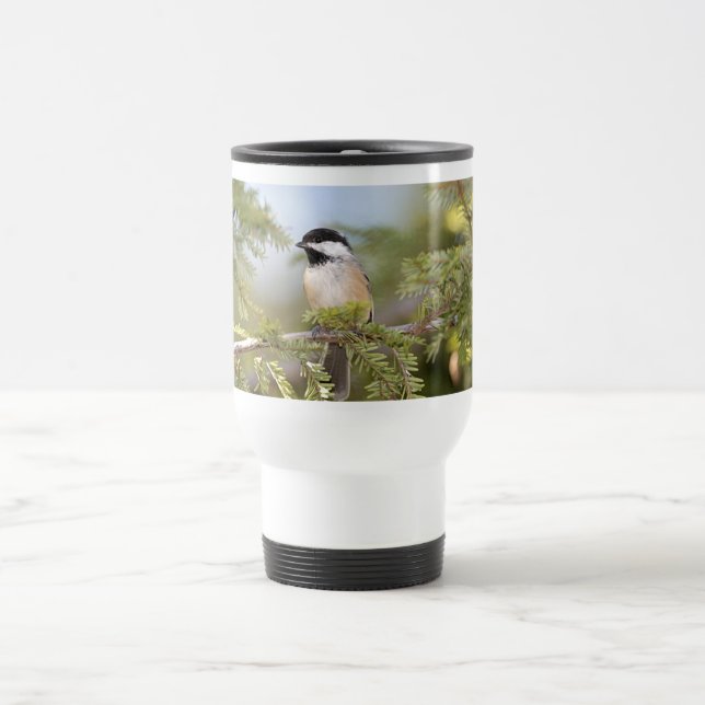 Mug De Voyage Chickadee couvert par noir (Centre)