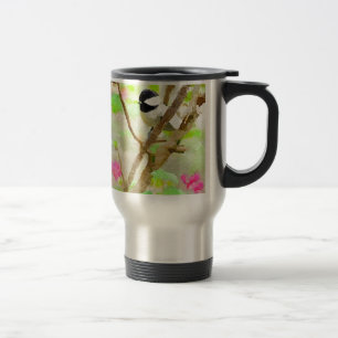 Mug De Voyage Chickadee dans le cerisier