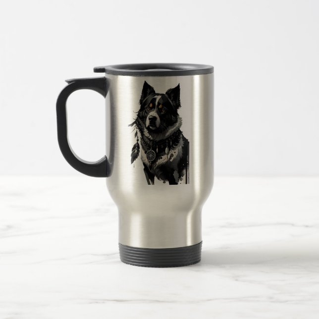 Mug De Voyage chien, attrapeur de rêves, amulet, talisman, (Gauche)