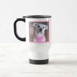 Mug De Voyage Chien blanc mignon portant Écharpe rose Meilleure