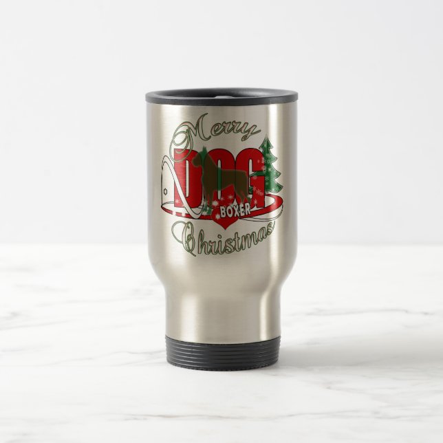 MUG DE VOYAGE CHIEN BOXER CHRISTMAS (Centre)