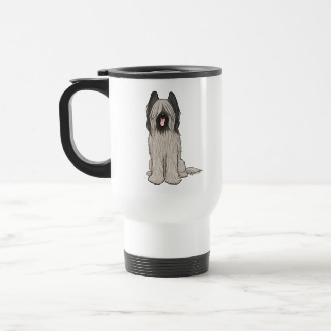 Mug De Voyage Chien caricaturé mignon Briard (Gauche)