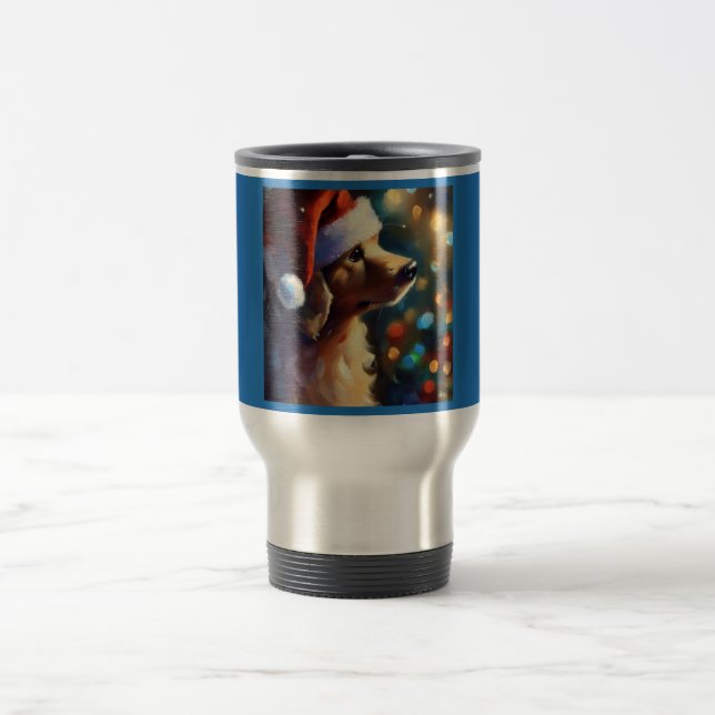 Mug De Voyage Chien de Noël 3 (Centre)