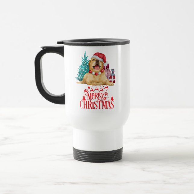 Mug De Voyage Chien de Noël mignon (Gauche)
