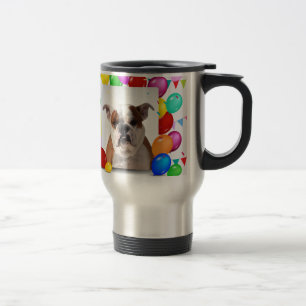 Mug De Voyage Chien de taureau avec des ballons colorés Thème d'