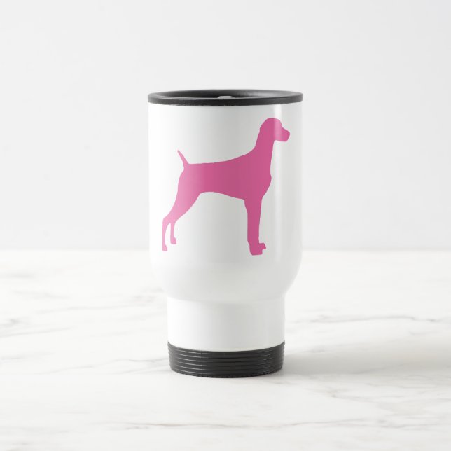 Mug De Voyage Chien de Weimaraner (dans le rose) (Centre)