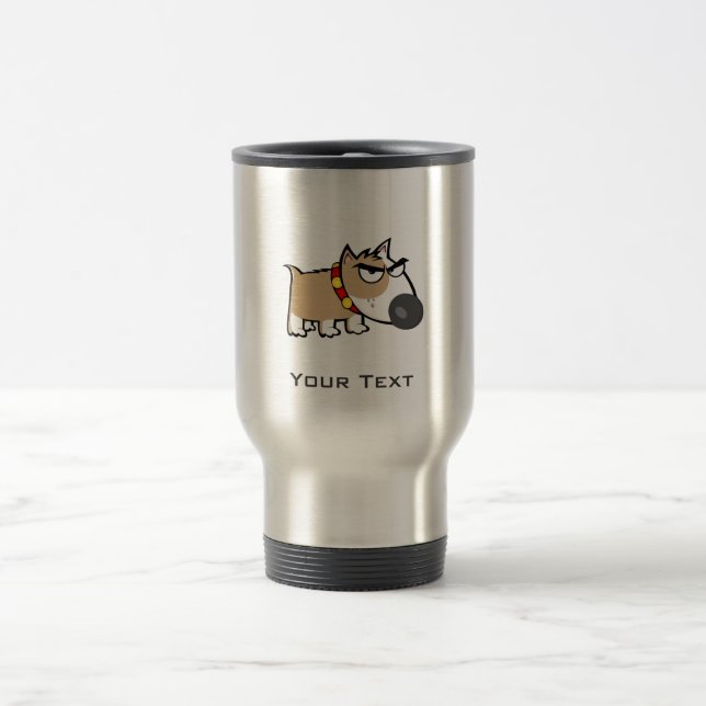 Mug De Voyage Chien en en Colère ; Aspect métallique (Centre)
