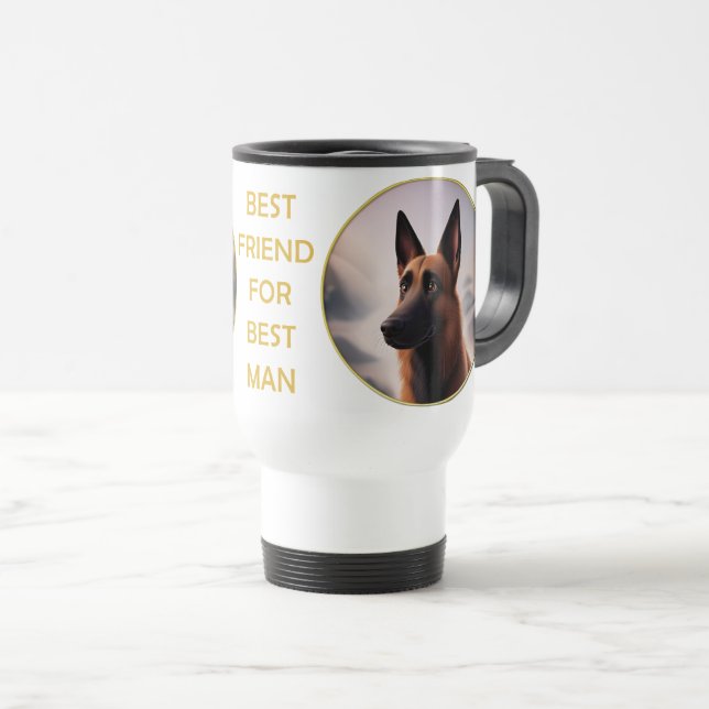 Mug De Voyage Chien malinois (Devant droit)