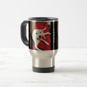Mug De Voyage Chien souriant Rouge et Noir Saint Valentin Amour