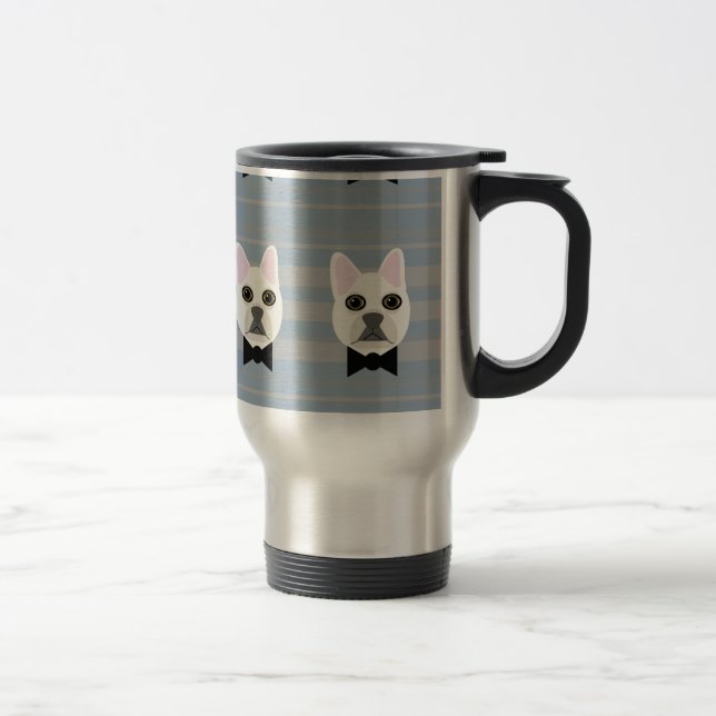Mug De Voyage Chien-taureau français blanc, Grandes (Droit)