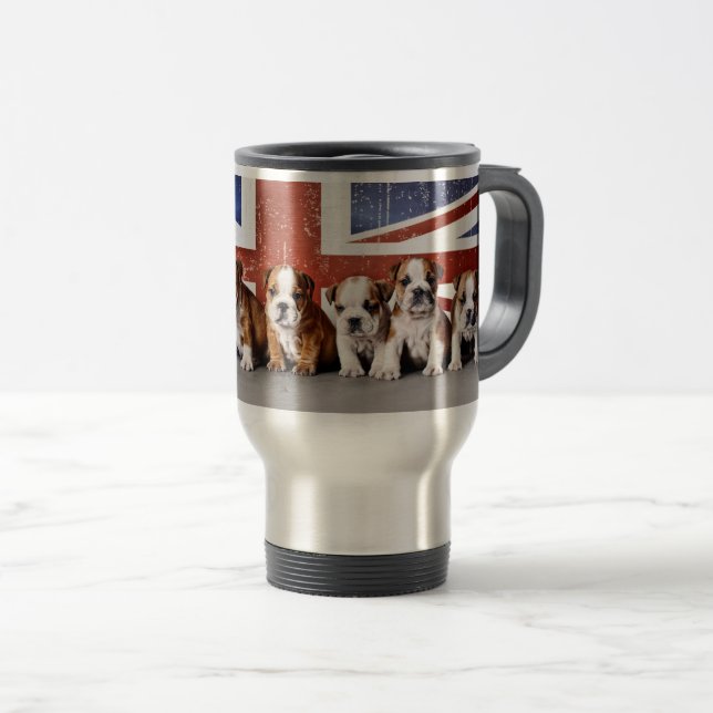 Mug De Voyage Chiens de taureaux anglais (Devant droit)