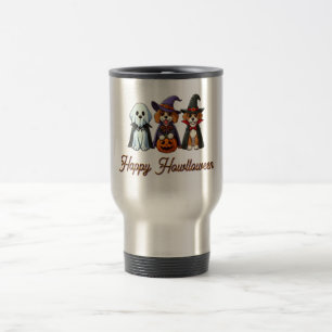 Mug De Voyage Chiens mignons comme fantôme, sorcière et vampire