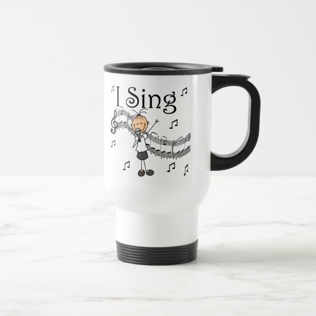 Mug De Voyage Chiffre fille de bâton je chante le T-shirts et (Droite)