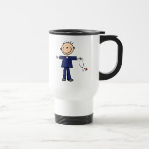 Mug De Voyage Chiffre masculin infirmière - bleu de bâton