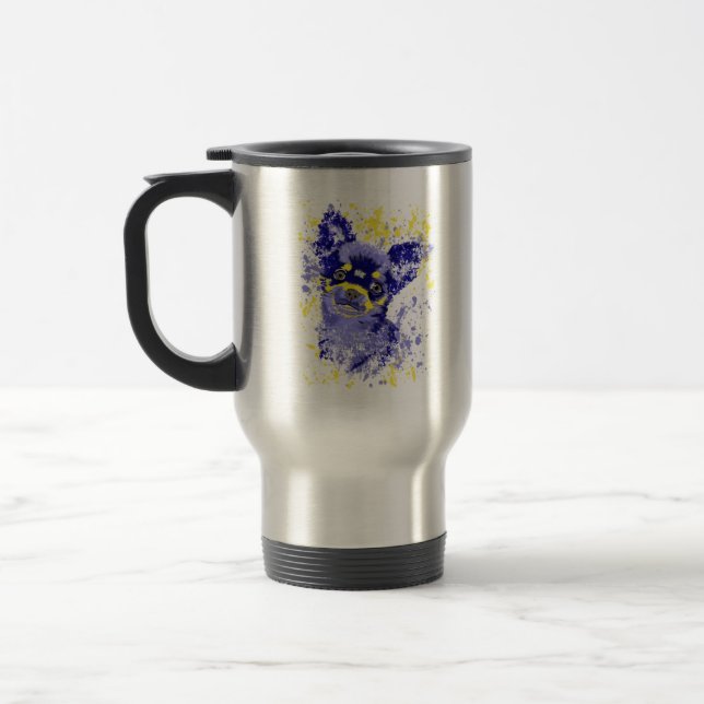 Mug De Voyage Chihuahua Abstrait (Gauche)