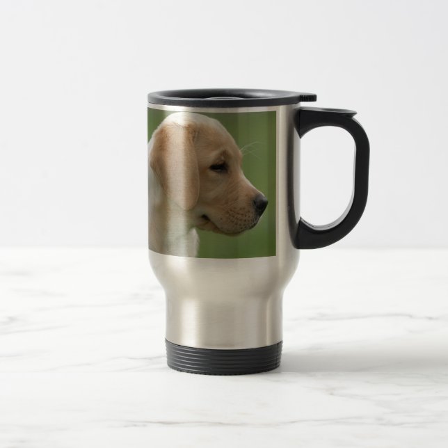 Mug De Voyage Chiot de repêcheur du labrador jaune (Droit)