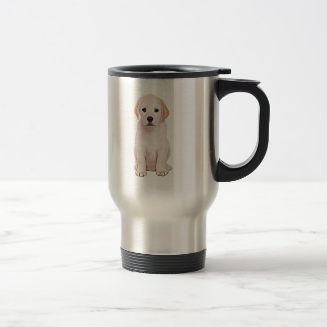 Mug De Voyage Chiot jaune de Labrador (Droit)