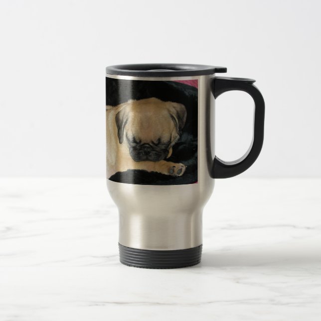 Mug De Voyage Chiot mignon de carlin de sommeil (Droit)