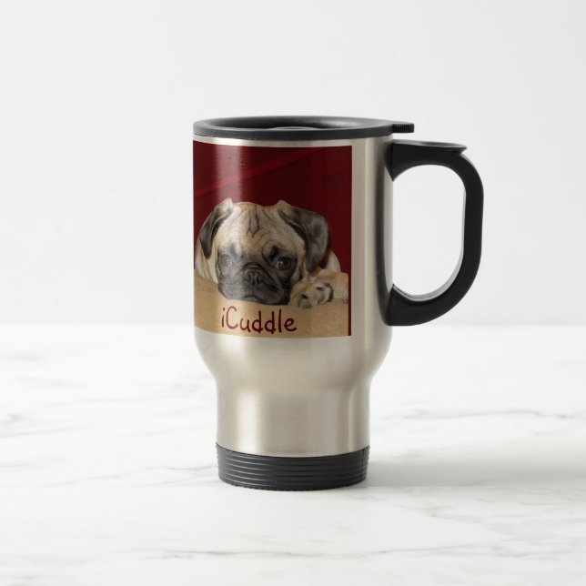 Mug De Voyage Chiot mignon de carlin d'iCuddle (Droit)