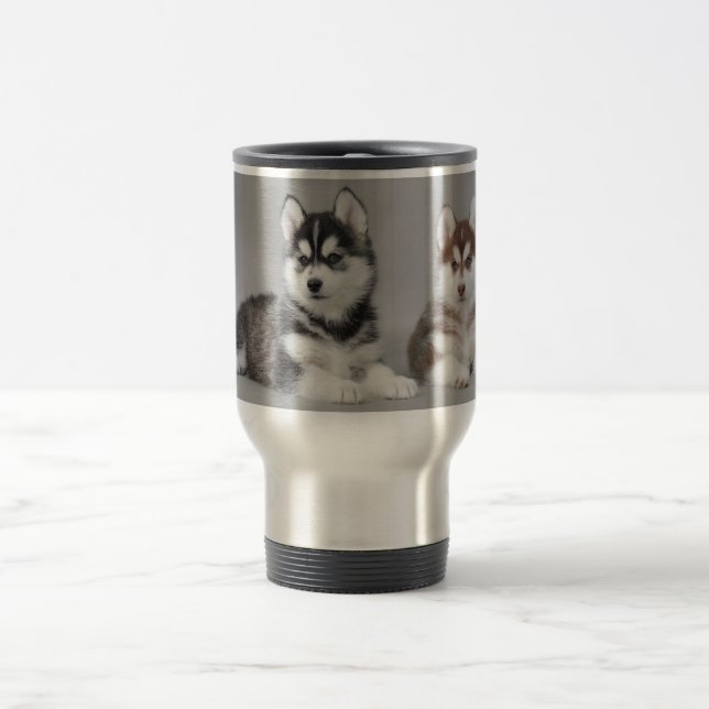 Mug De Voyage Chiots husky sibériens (Centre)
