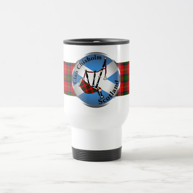 Mug De Voyage Chisholm Tartan Bagpipes Voyage Musique (Centre)