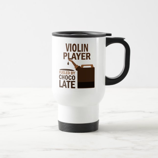 Mug De Voyage Chocolat (drôle) de joueur de violon (Droite)