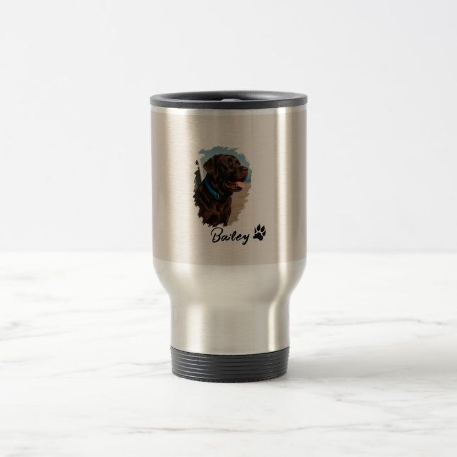 Mug De Voyage Chocolat mignon Labrador Chien - Bailey | Cadeau p (Centre)