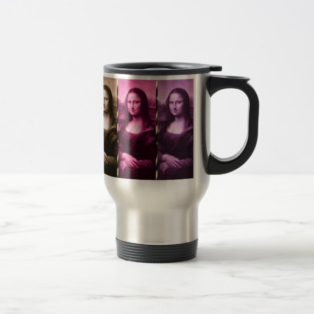 Mug De Voyage Chocolat rose violet Poster de animal Mona Lisa (Droit)