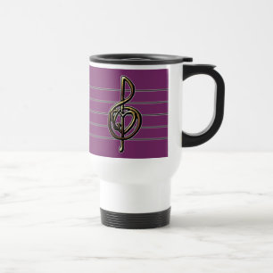 Mug De Voyage Choisir une couleur Embossée Look Treble Clef et H