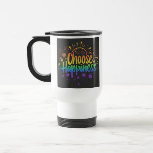 Mug De Voyage "Choose Happiness" Canette de café de voyage.
