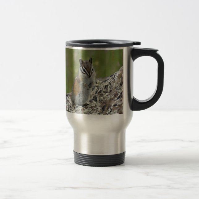 Mug De Voyage chou mignon chipmunk sur rock (Droit)