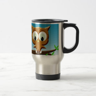 Mug De Voyage Chouette à caricature au papier
