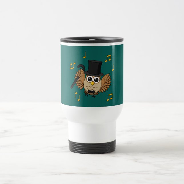 Mug De Voyage Chouette dansante mignonne avec notes musicales De (Centre)