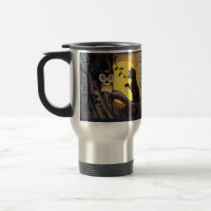Mug De Voyage Chouette d'avertissement de chat Halloween Café Mu