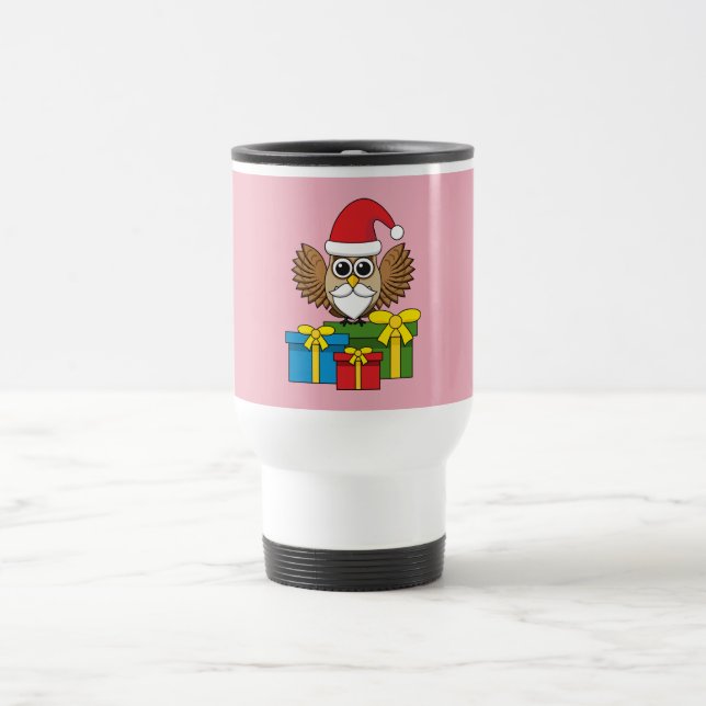 Mug De Voyage Chouette du Père Noël avec présents (Centre)