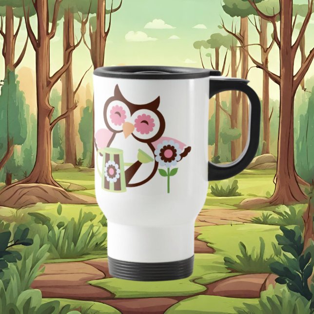 Mug De Voyage Chouette rose boule (Créateur téléchargé)