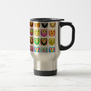 Mug De Voyage Chouettes colorées Motif