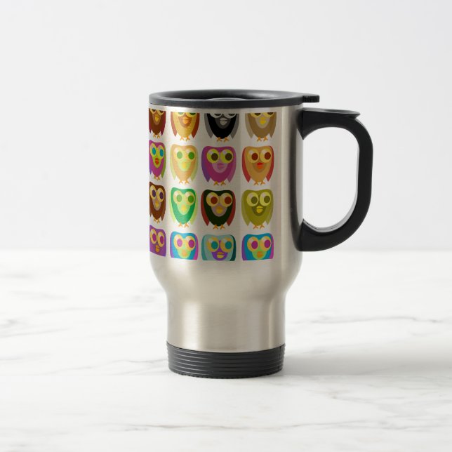 Mug De Voyage Chouettes colorées Motif (Droit)