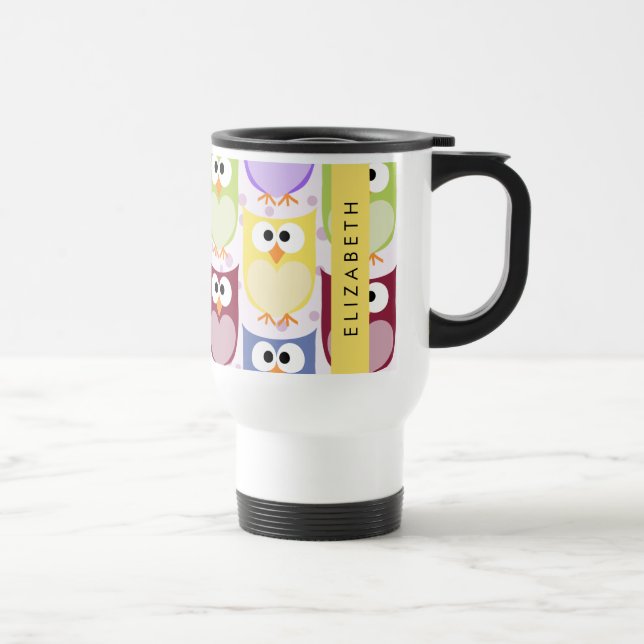Mug De Voyage Chouettes mignonnes, Chouette Motif, Chouettes col (Droite)