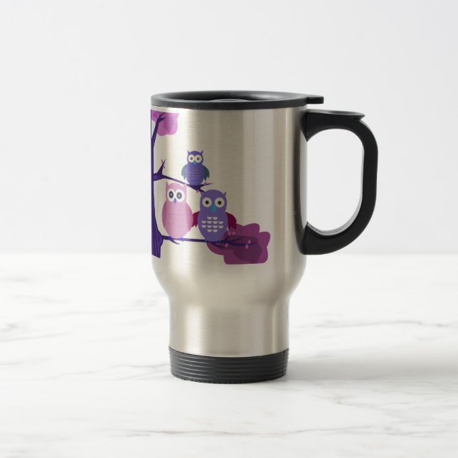 Mug De Voyage Chouettes pourpres (Droit)