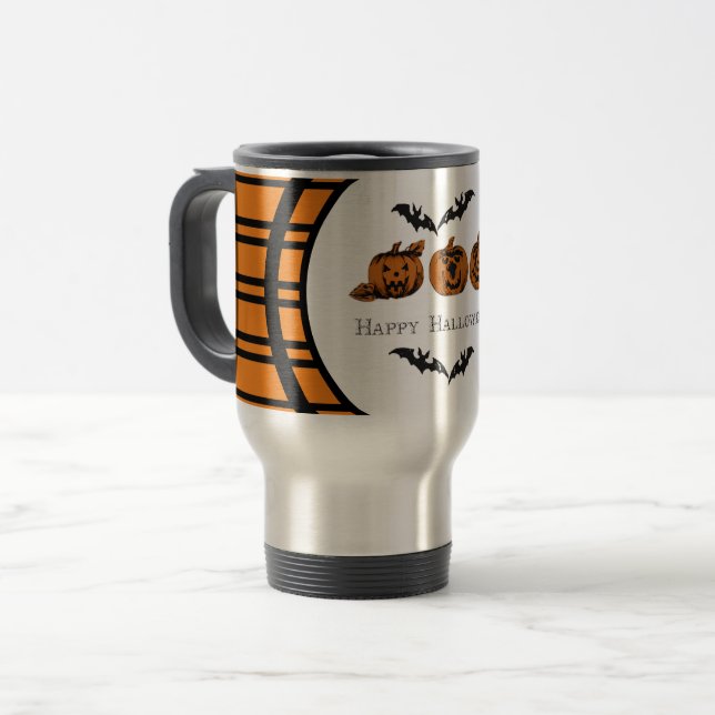 Mug De Voyage Chute/Halloween/Musique de voyage citrouille (Devant gauche)